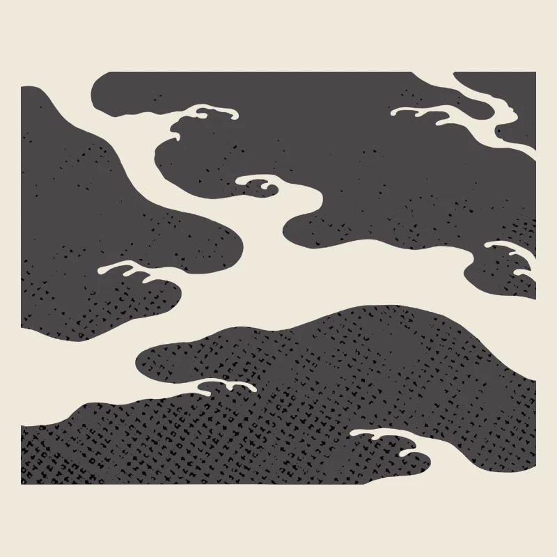 Gray Seigaiha – Japanese Wave Pattern 