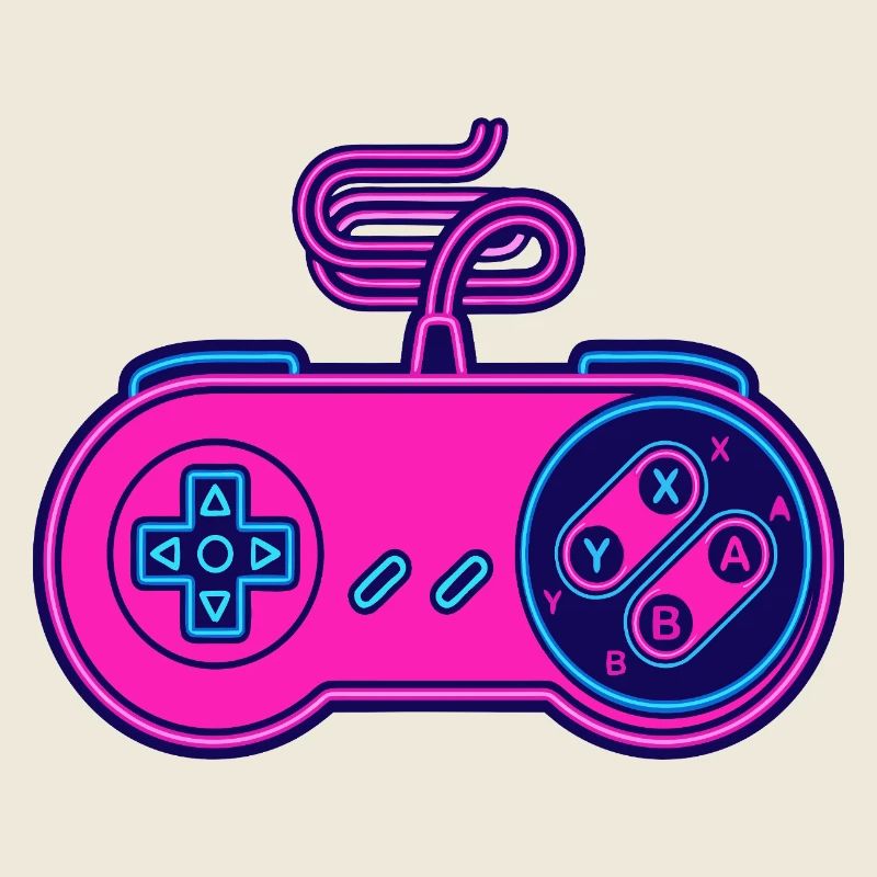 Retro pink neon controller