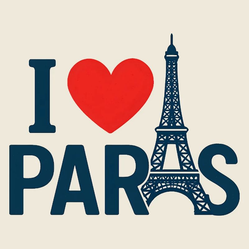 Ich liebe Paris und den Eiffelturm