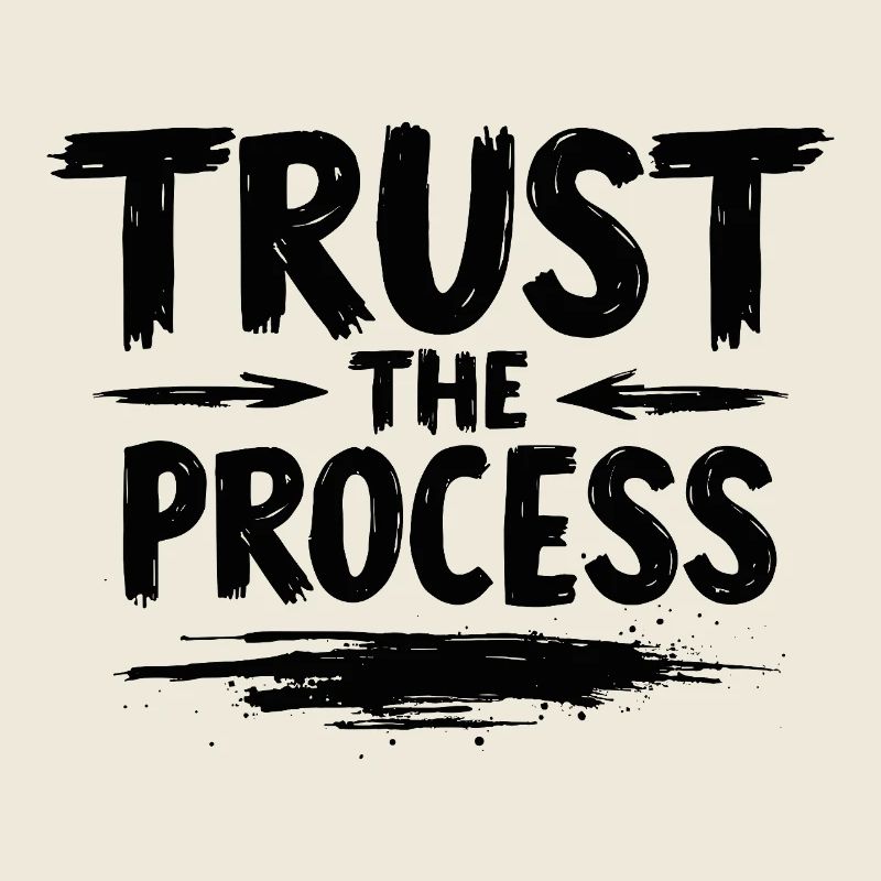 Faites confiance au processus : Lettrage avec graphisme flèche