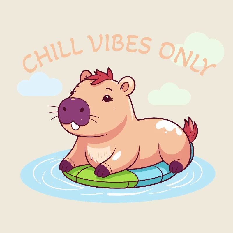 Cute Capybara - Capybara on Surfboard