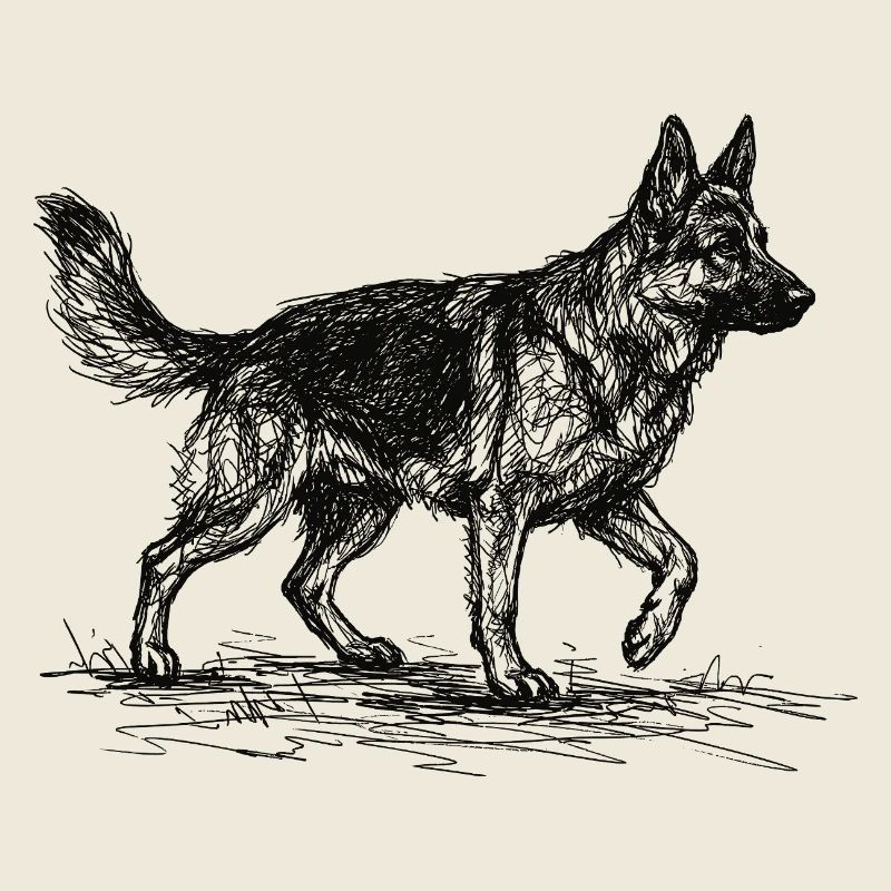 Schäferhund Sketch – Deutscher Schäferhund Design
