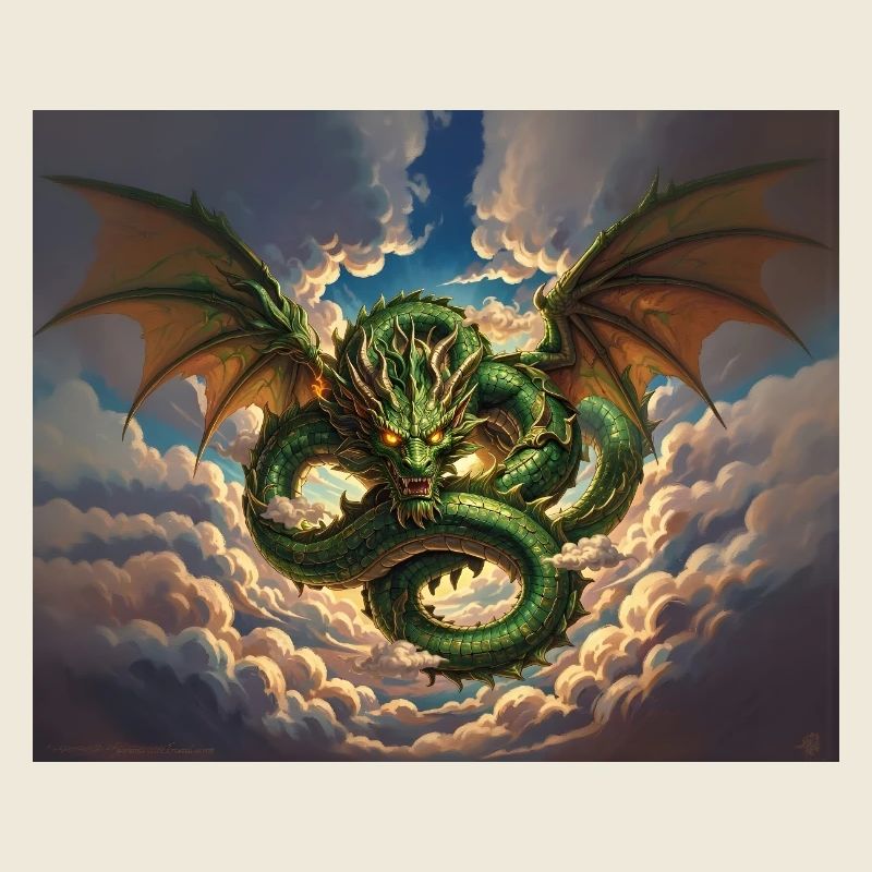 Dragon Storm over Clouds
