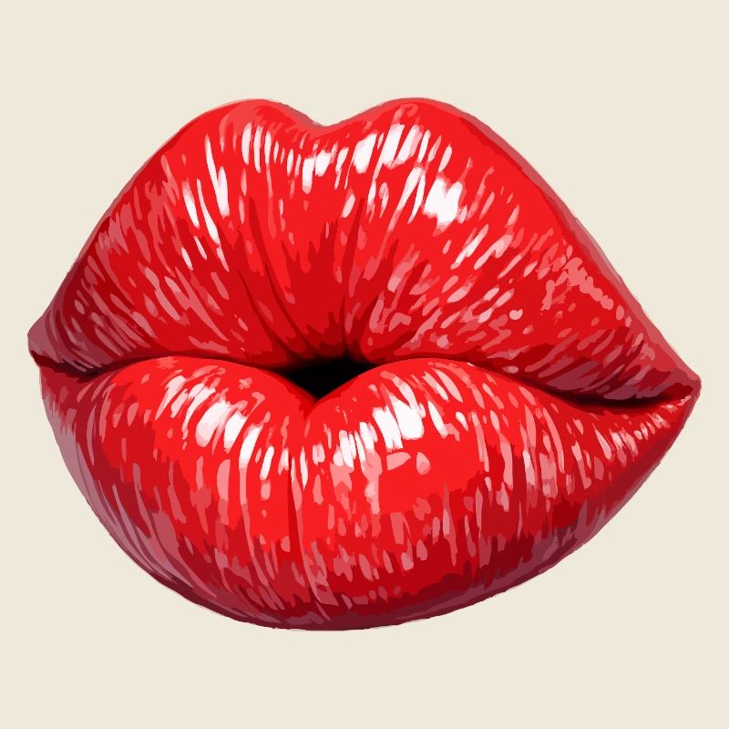 Red Gloss Kiss Lips