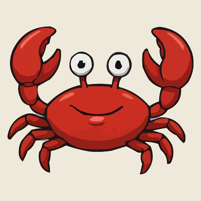 Cheerful cartoon crab design