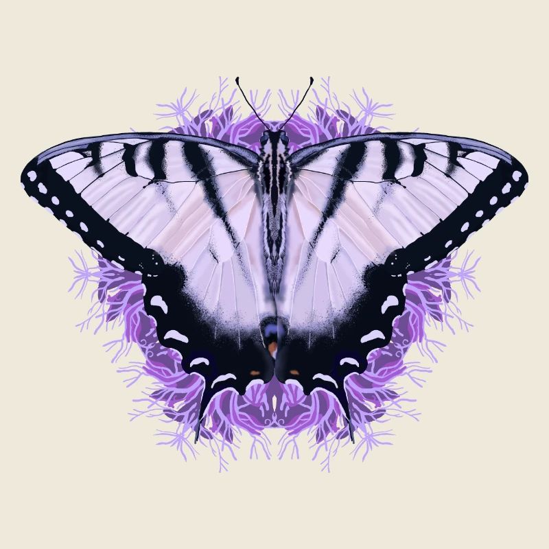 Papillon blanc à fleur pourpre