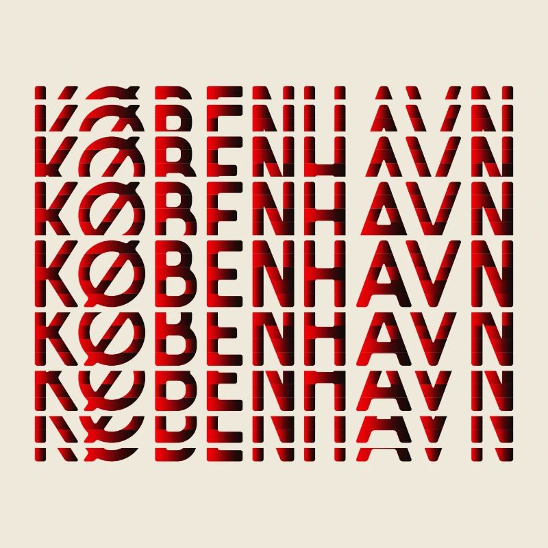 Copenhagen Neon Typography Pattern