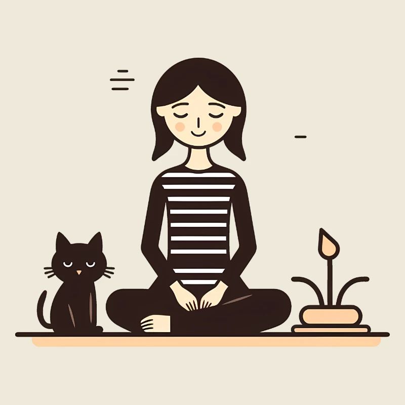 Se détendre avec un chat