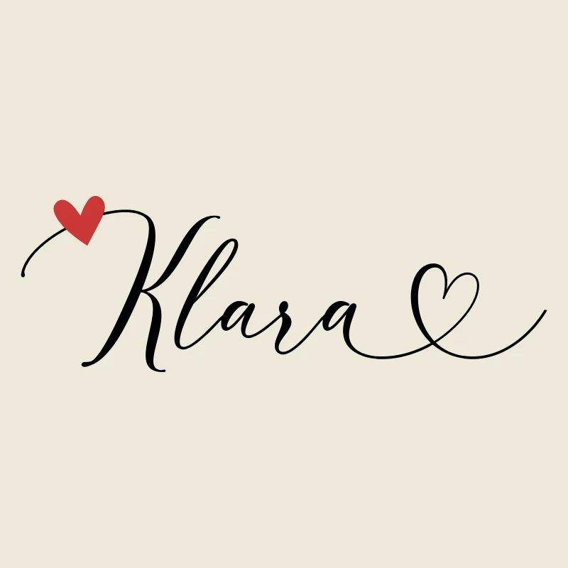 Klara Surname First name Calligraphy Heart