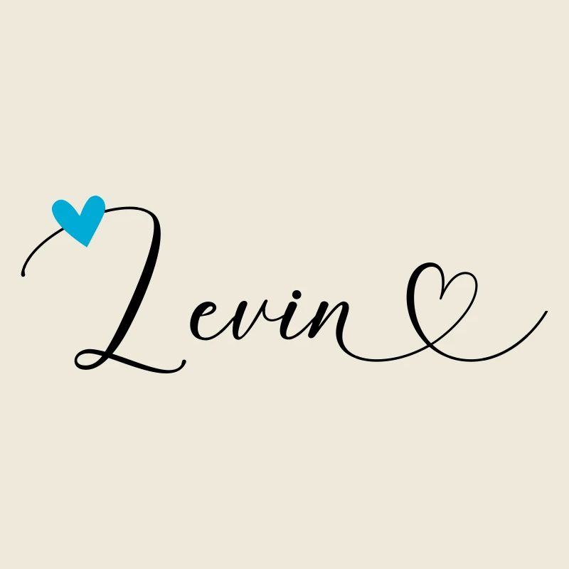 Levin Nom Prénom Calligraphie coeur