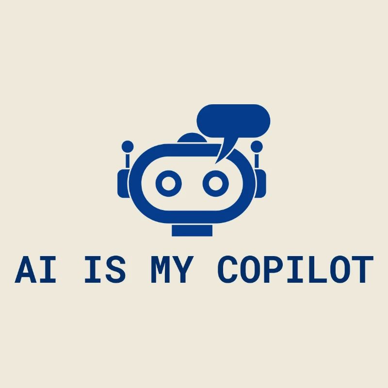 AI is My Copilot - Tech-KI-Design in Blau