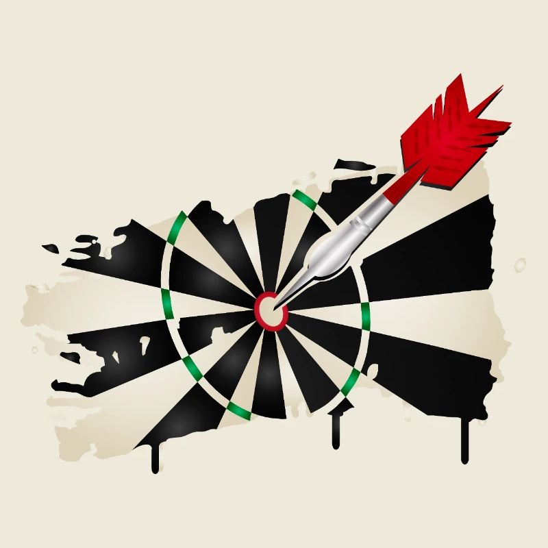 Graffiti style dartboard with hit