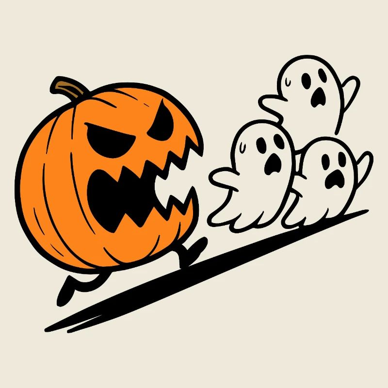 Spooky Halloween Pumpkin Illustration