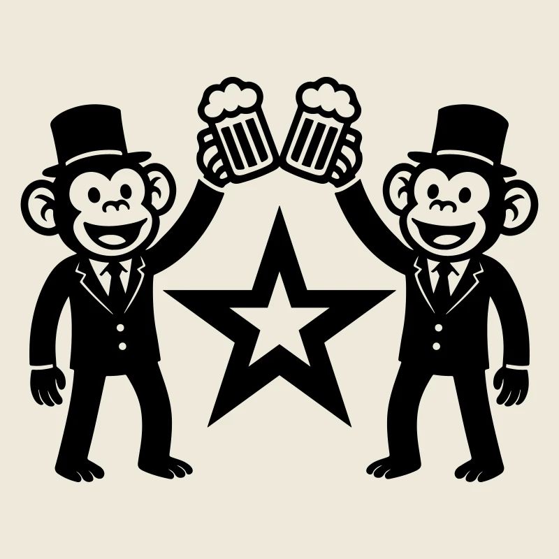 Junggesellenabschied Affe Crew Bräutigam