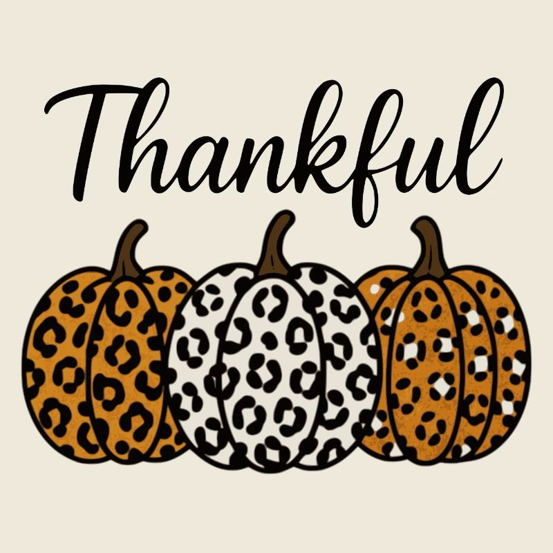 Leopard Pumpkin Fall Thankful
