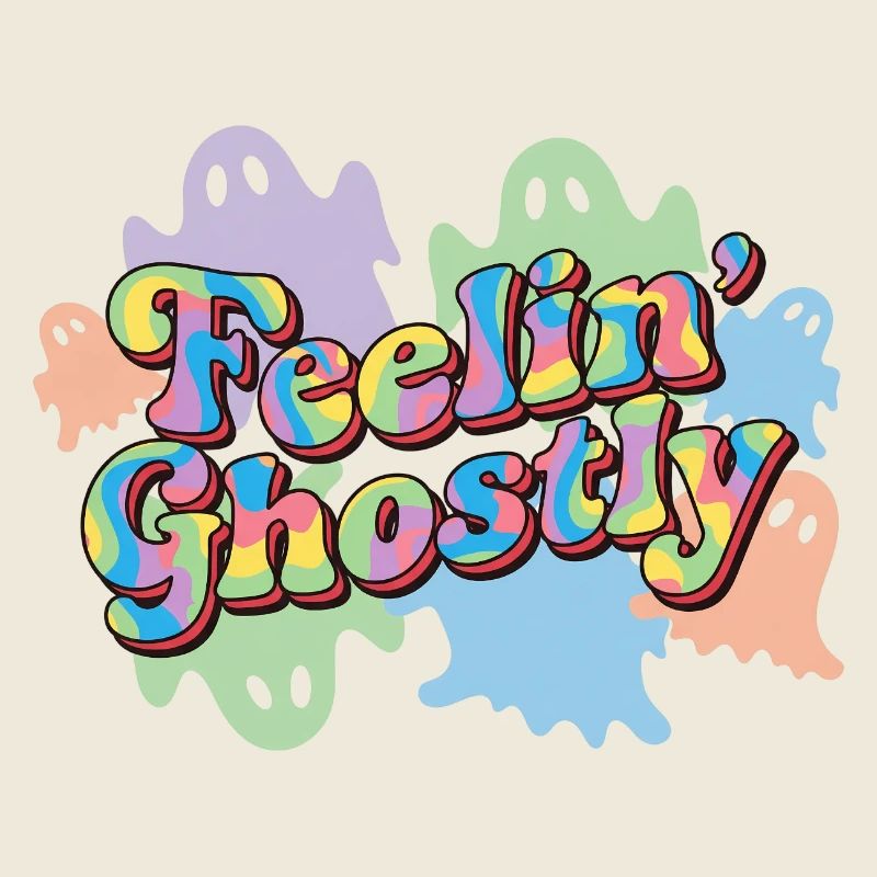 Colorful ghost wave lettering