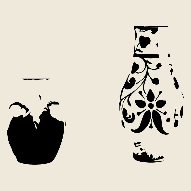Ceramic pot duo – Minimalist illustration
