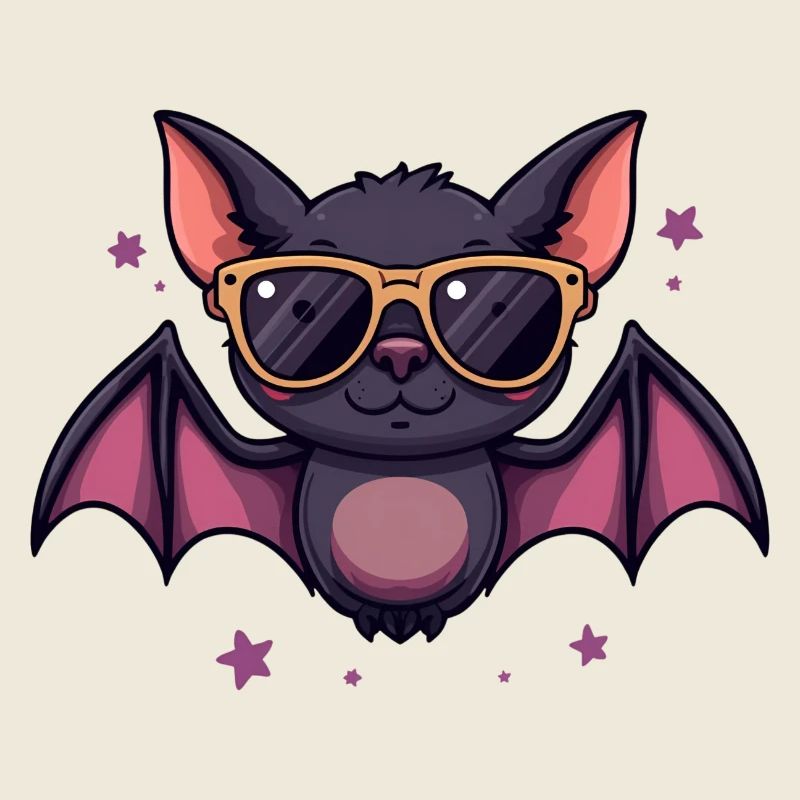 Coole Fledermaus mit Sonnenbrille