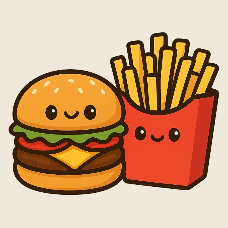 Kawaii Burger & Pommes Duo