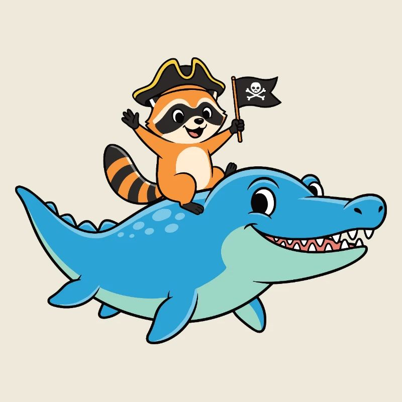 Nur ein Junge, der den Mosasaurus-Waschbären liebt