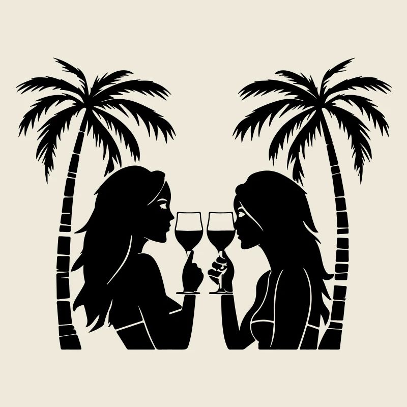 Girls Holiday Palm Trees