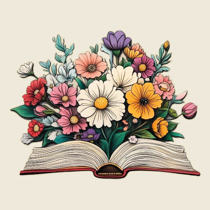 Book with flowers