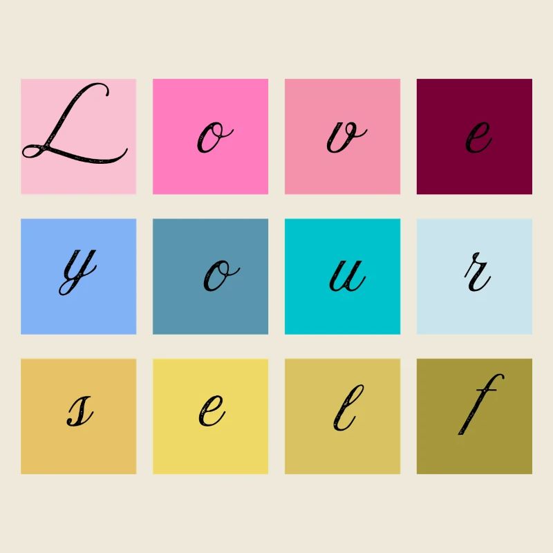 Aimez-vous en lettres pastel