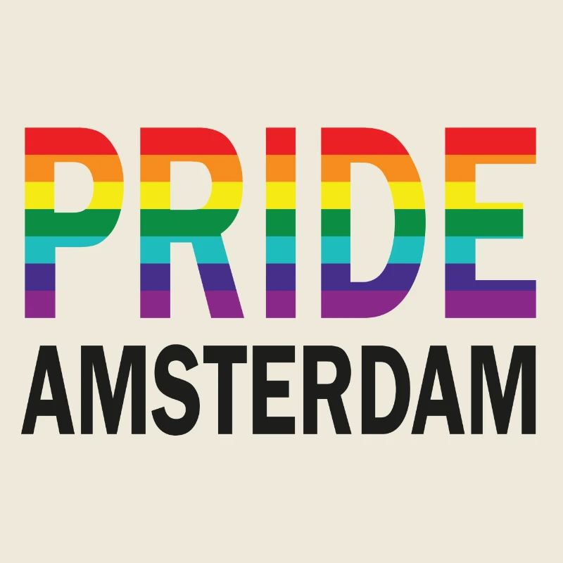 Pride Amsterdam in Regenbogenfarbe und Schwarz