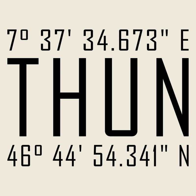 Coordonnées de Thun – Typographie avec référence locale Besch