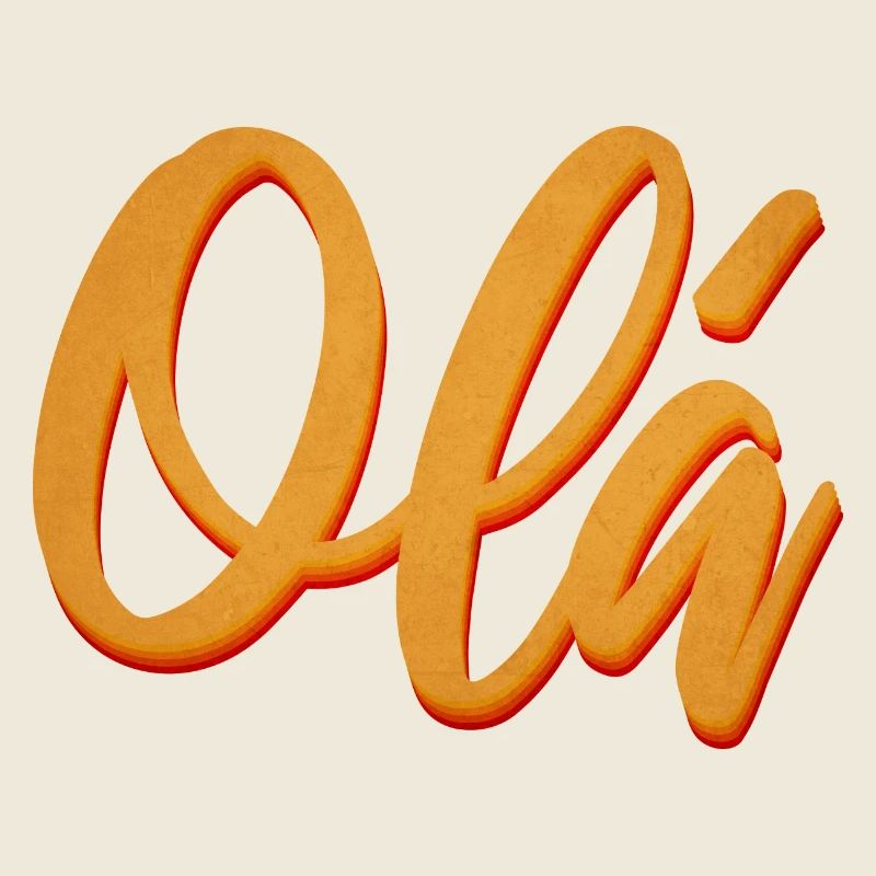 Olá Orange Script Tee