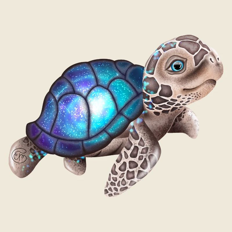 Sweet turtle with a galaxy | Space turtle