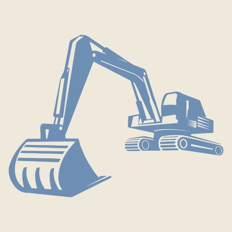 Excavator Silhouette, Precise Design for