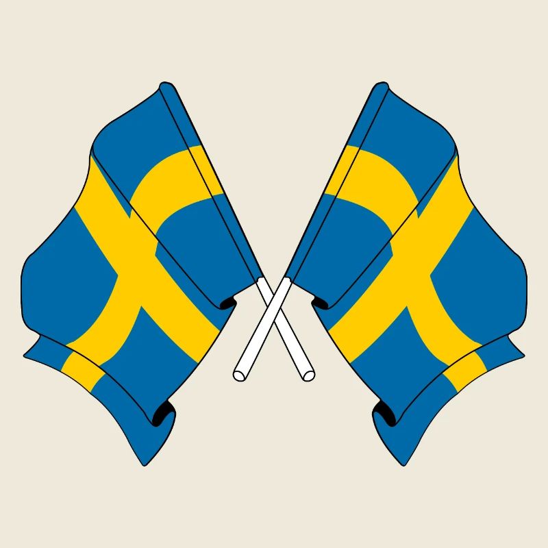 Zwei Flaggen Schweden