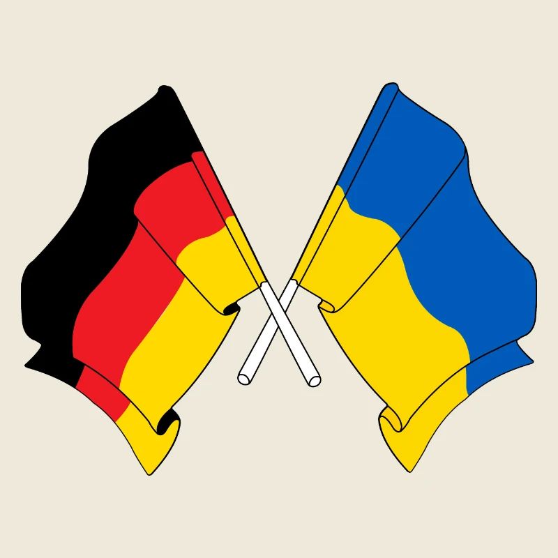 Drapeau de l’Allemagne et drapeau de l’Ukraine