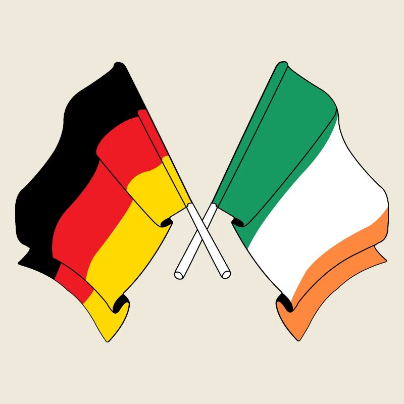 Drapeau de l’Allemagne et drapeau de l’Irlande