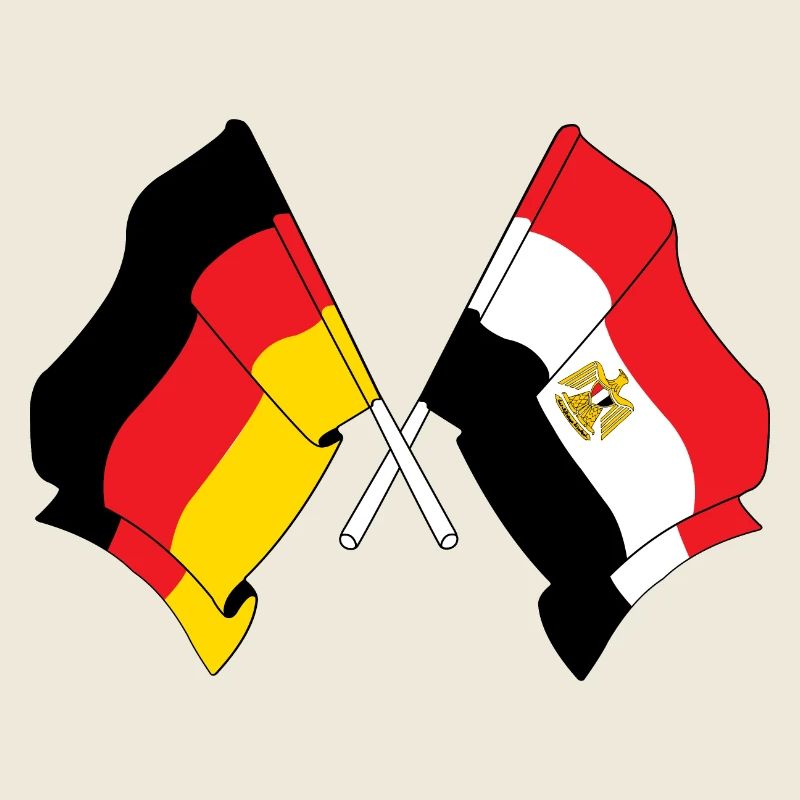 Drapeau de l’Allemagne et drapeau de l’Égypte