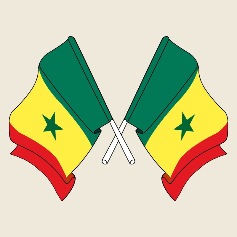 Deux drapeaux croisés par le Sénégal
