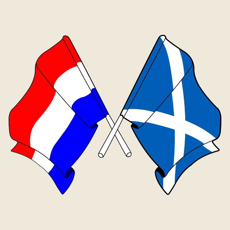 Drapeau des Pays-Bas et drapeau de l’Écosse