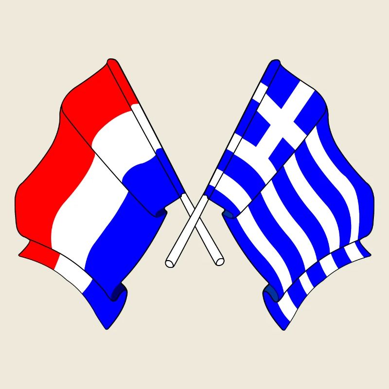 Drapeau des Pays-Bas et drapeau de la Grèce