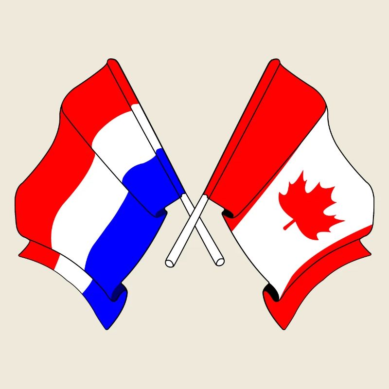 Drapeau des Pays-Bas et drapeau du Canada