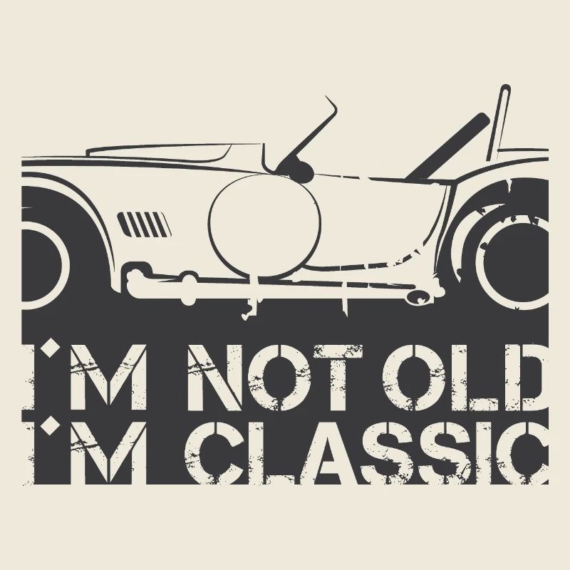 Classic Car Funny Sayings Icon Illustration