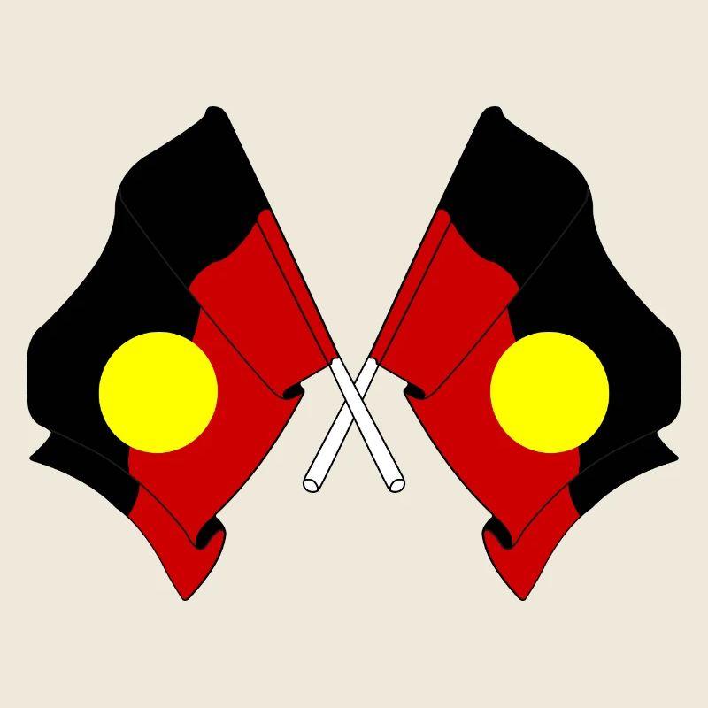 Two flags crossed from Aboriginal people