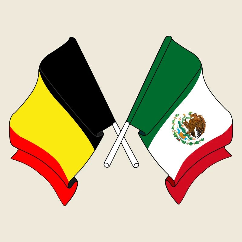 Drapeau de la Belgique, drapeau du Mexique