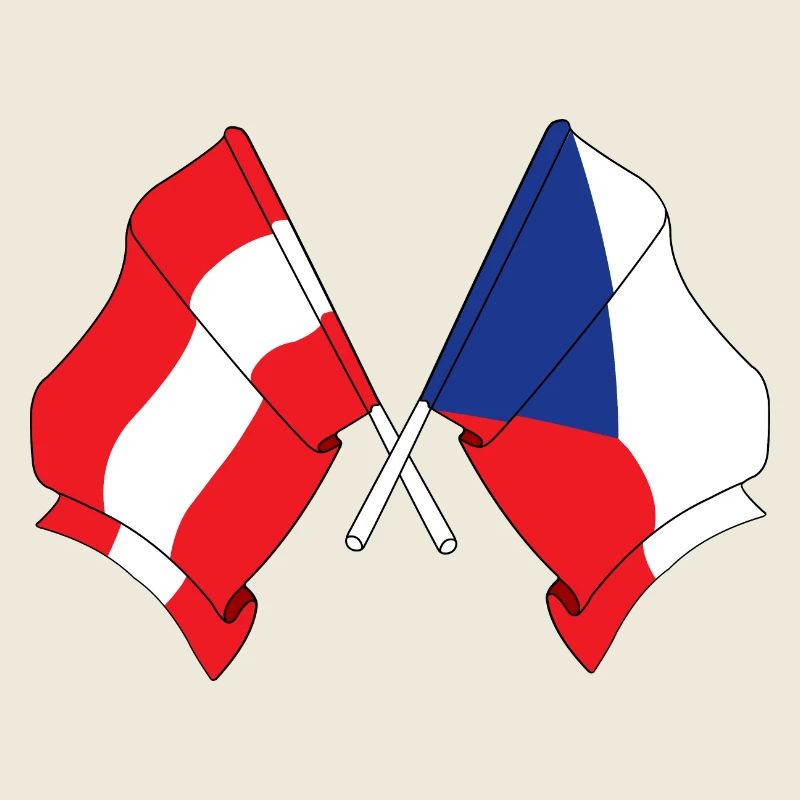 Drapeau Autriche, drapeau République tchèque