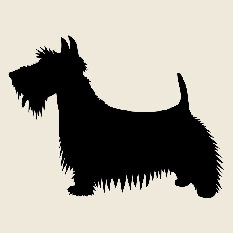 Eine Silhouettenillustration eines Scots Terrier