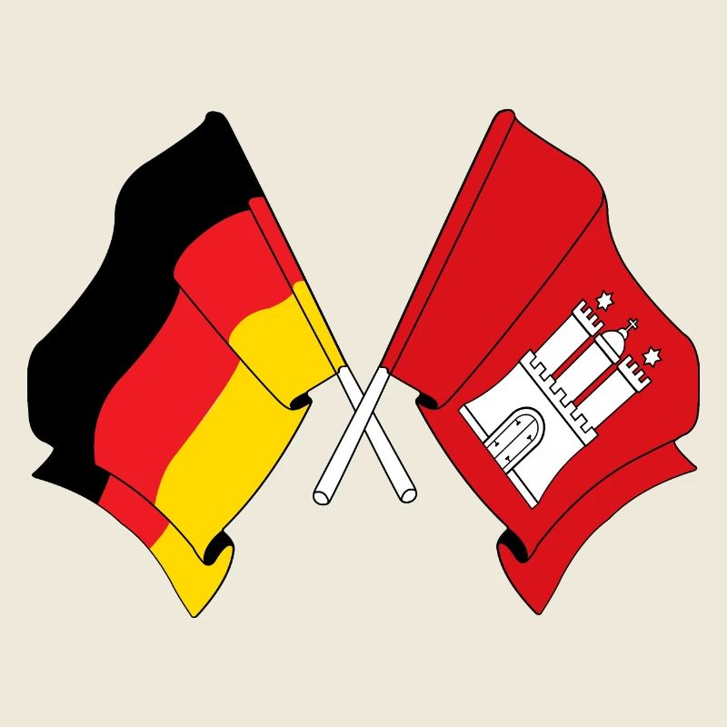 Flag Germany flag Hamburg crossed