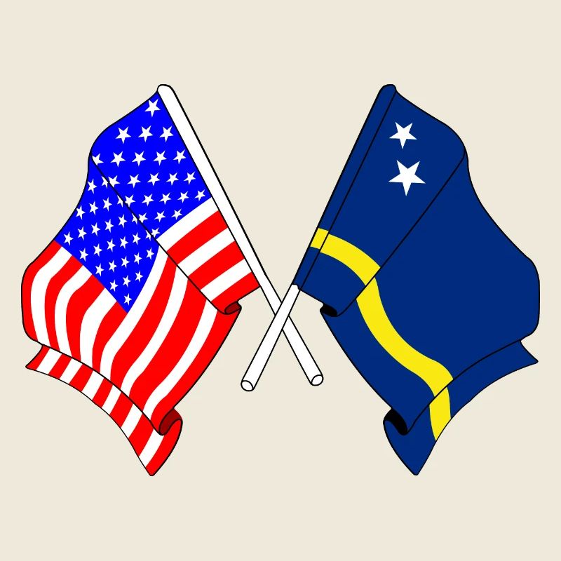 Drapeau des États-Unis et drapeau de Curaçao
