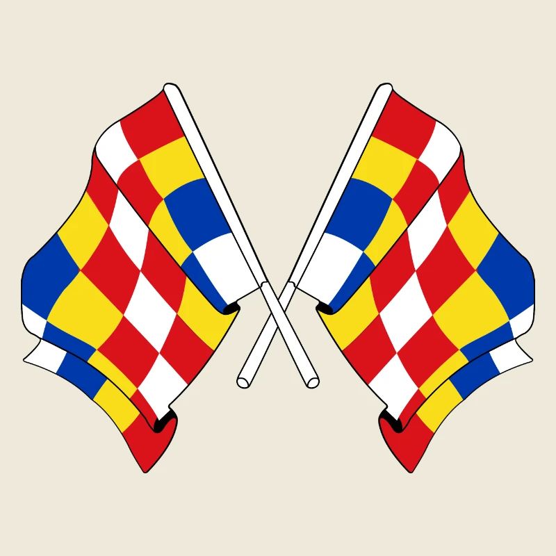 Two flags Antwerp Belgium
