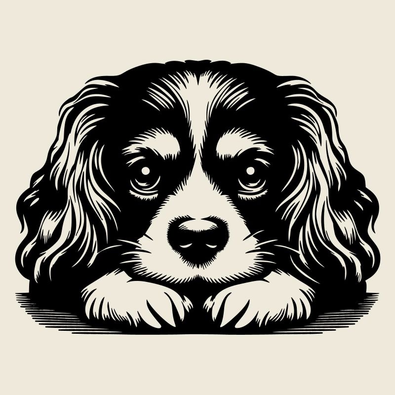 Cavalier King Charles Tête d’Épagneul avec Pattes