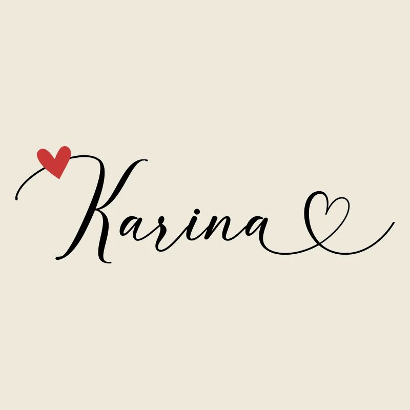 Karina Last name First name Calligraphy heart